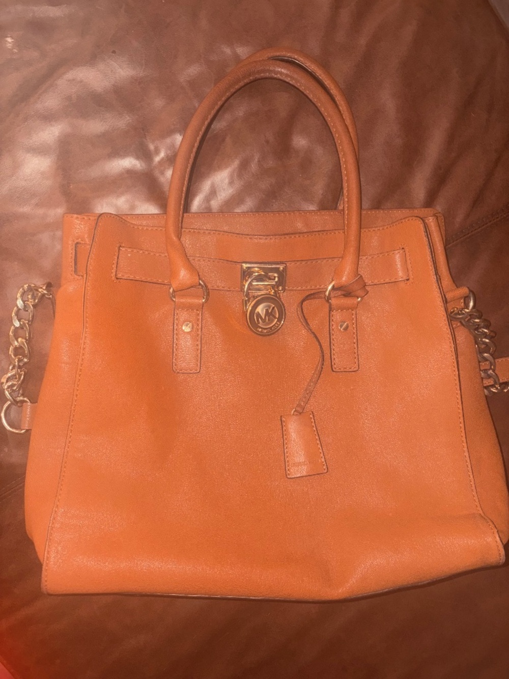Ochre brown Leather MK Hamilton Bag (Large)